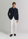 Mango Slim-fit Jacket With Pockets In Navy