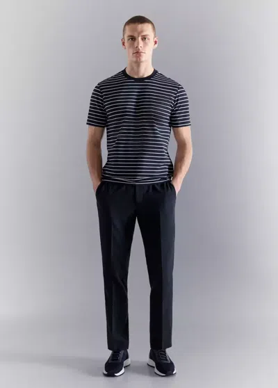 MANGO SLIM-FIT STRIPED COOLMAX T-SHIRT