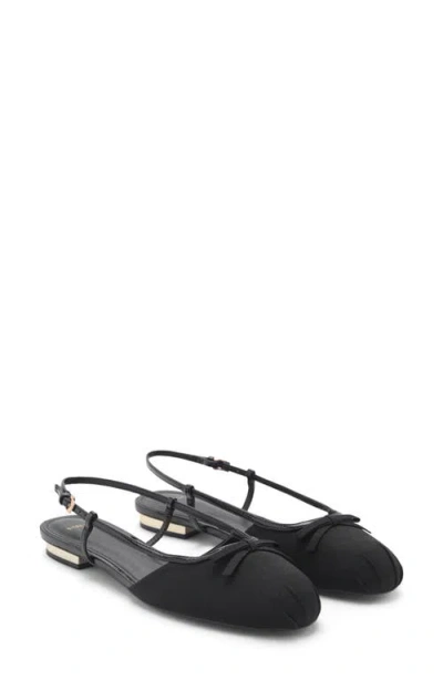 Mango Slingback Ballet Flat In Black