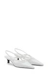 Mango Slingback Kitten Heel Pump In White