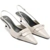 Mango Slingback Kitten Heel Pump In White