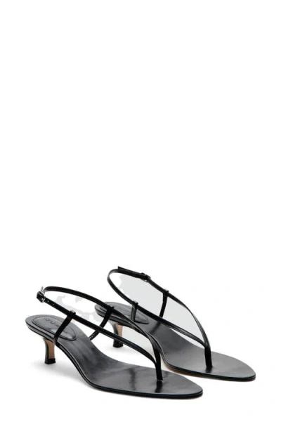 Mango Slingback Kitten Heel Sandal In Black
