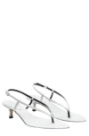 Mango Slingback Kitten Heel Sandal In White