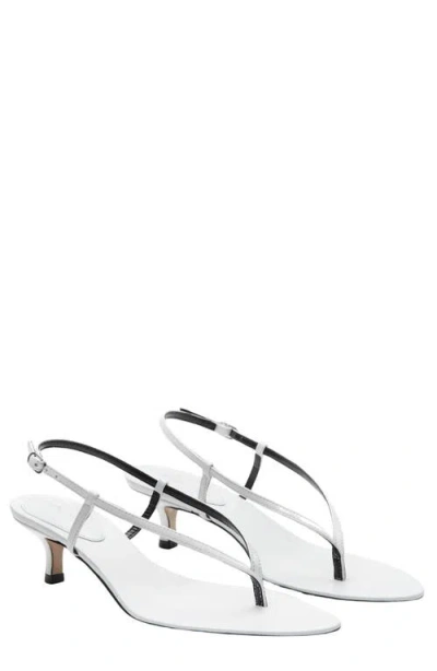 Mango Slingback Kitten Heel Sandal In White