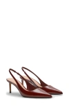 Mango Pointed Shoes With Patent Leather Effect Burgundy In Burgundy
