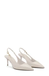 Mango Slingback Pointed Toe Pump In Beige