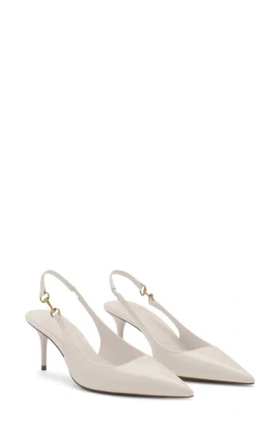 Mango Slingback Pointed Toe Pump In Beige