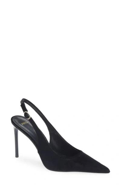 Mango Slingback Pointed Toe Pump In Black