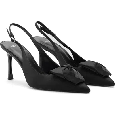 Mango Slingback Pointed Toe Pump In Black
