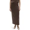 Mango Slit Knit Maxi Skirt In Brown