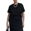 Mango Slub Linen T-shirt In Black