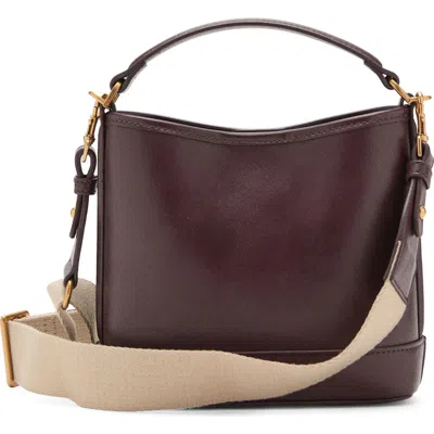 Mango Small Bucket Bag In Burgundy