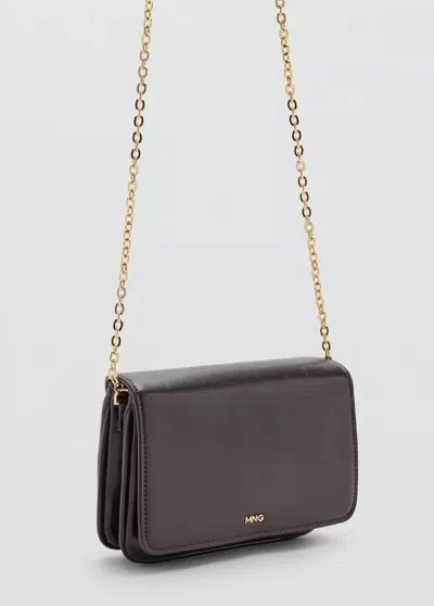Mango Small Crossbody Bag In Burgundy