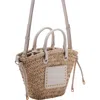 Mango Small Double Handle Tote In Straw/off White