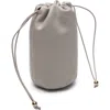 Mango Small Leather Bucket Bag In Gray