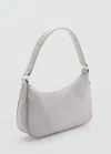 Mango Small Nylon Shoulder Bag Light/pastel Grey In Gray