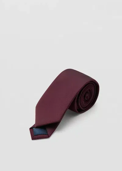 Mango Smooth Micro-structured Tie In Burgundy
