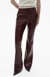 Mango Women's Snake-effect Flared Pants In Burgundy
