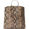 Mango Snakeskin Embossed Leather Tote