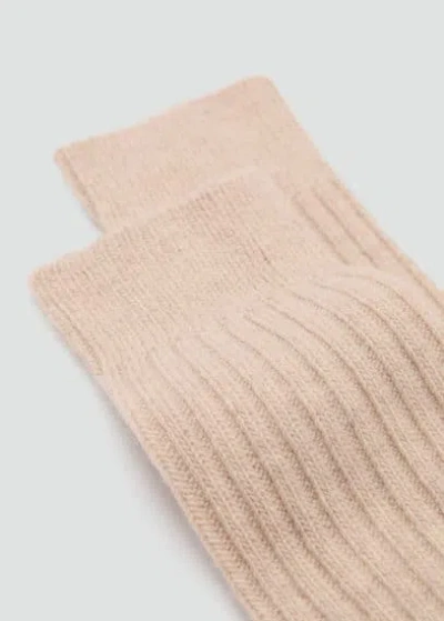 Mango Socks Ecru In Ecru