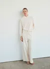 Mango Soft Cotton Sweatshirt With Drawstring Detail In Ivory White