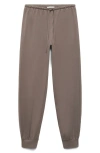 Mango Soft Finish Joggers In Brown