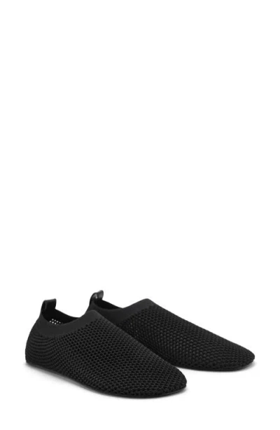 Mango Soft Mesh Flat In Black