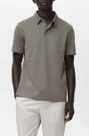 Mango Solid Cotton Blend Piqué Polo In Green