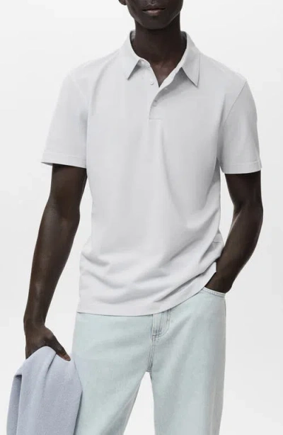 Mango Men's Cotton Pique Polo Shirt In White