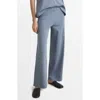 Mango Solid Cotton Pajama Pants In Blue