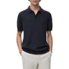 Mango Cotton Short Sleeve Polo Shirt In Blue