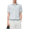 Mango Solid Cotton Polo Sweater In Blue