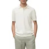 Mango Slim Fit Linen Blend Jersey Polo In White