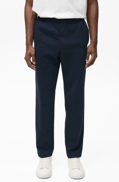 Mango Solid Joggers In Night Blue
