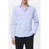 Mango Regular Fit Linen Button-up Shirt In Blue
