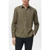 Mango Solid Regular Fit Button-up Shirt In Green