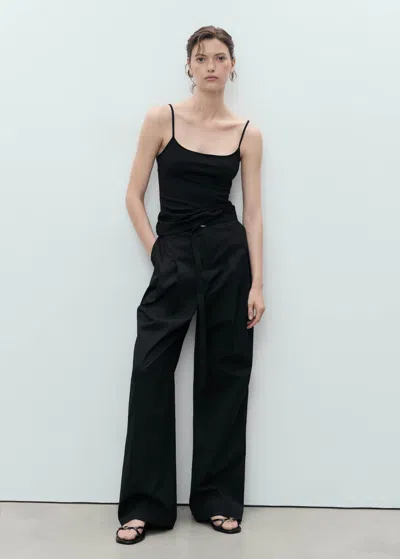 Mango Spaghetti Strap Top Black