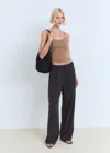 Mango Top À Fines Bretelles Marron - Femme - Xxl -