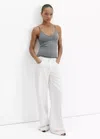 Mango Sparkly Top With Thin Straps In Light Heather Grey