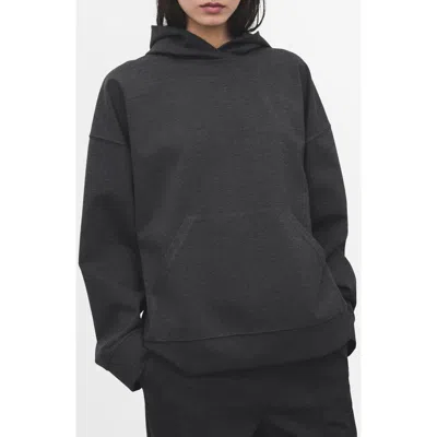 Mango Speckled Hoodie In Black