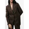 Mango Speckled Wool Jacket With Pockets Brown In Brown