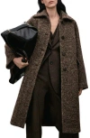 Mango Speckled Wool Blend Coat In Brown
