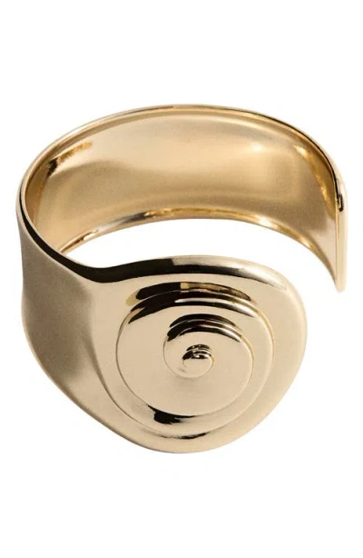 Mango Spiral Rigid Cuff Bracelet In Gold