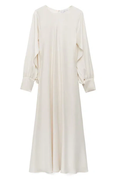 Mango Split Sleeve A-line Dress In White