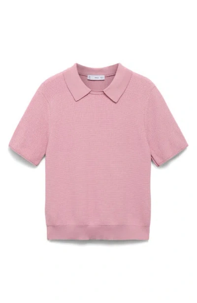 MANGO MANGO SPREAD COLLAR SHORT SLEEVE SWEATER