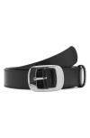 Mango Square Buckle Belt In Black