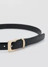 Mango Square Buckle Belt In Black
