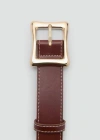 Mango Classic Square Buckle Belt In Brown