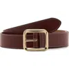 Mango Square Buckle Belt In Orange
