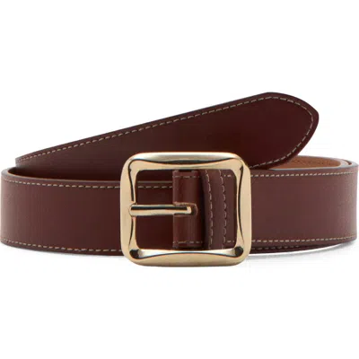 Mango Square Buckle Belt In Orange